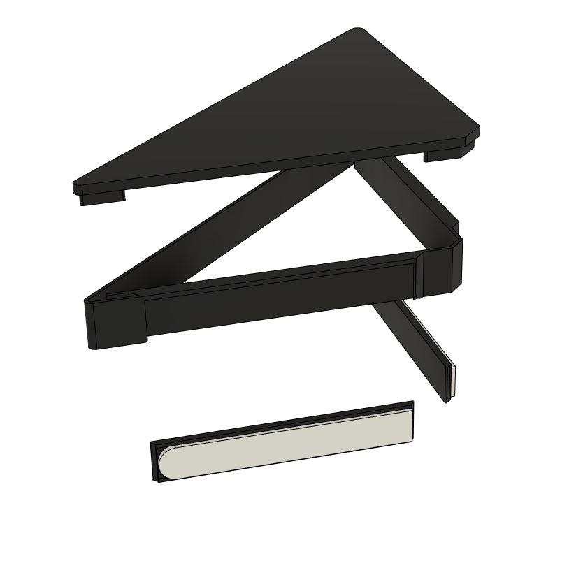 Corner shelf with mounting cleats 3d model