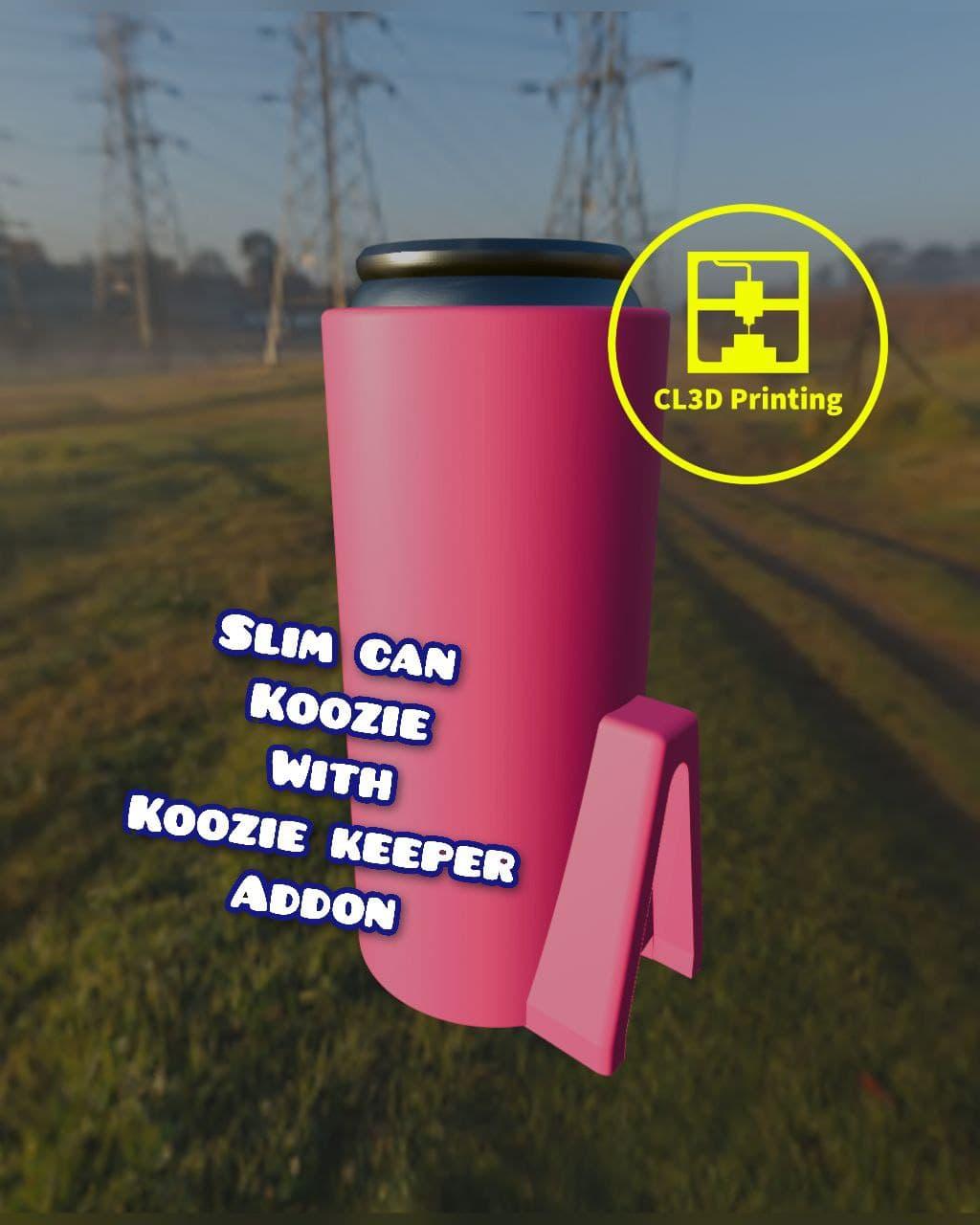 Slim Can Koozie with Koozie Keeper - Plain 3d model