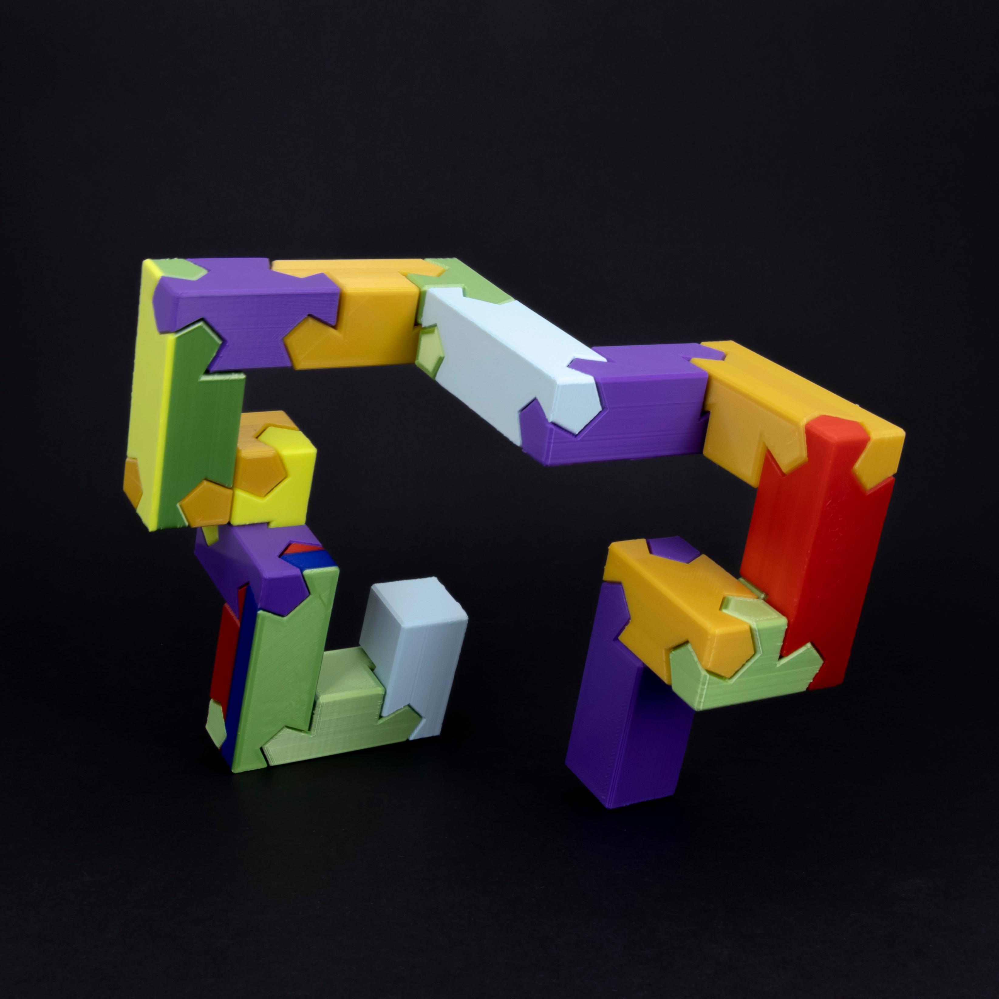 Tsugite Cube 3x3 Puzzle (Version A) 3d model