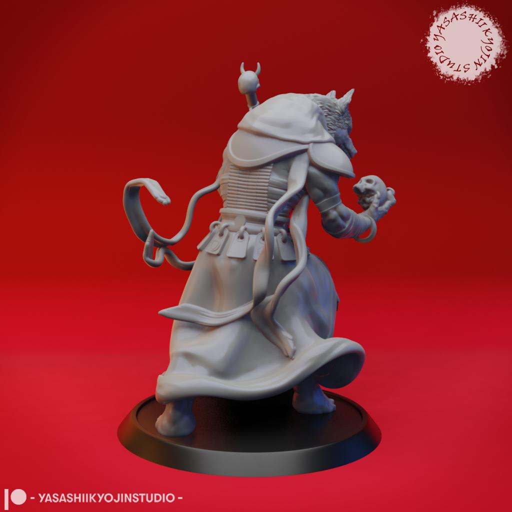 Coyote Necromancer - Tabletop Miniature (Pre-Supported) 3d model