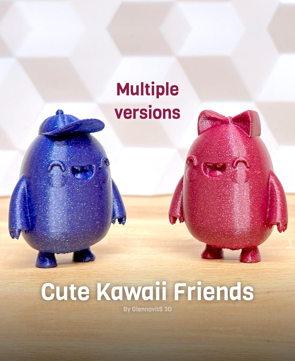 Cute Kawaii Friends (toy and desktop buddy with a smile) 3d model