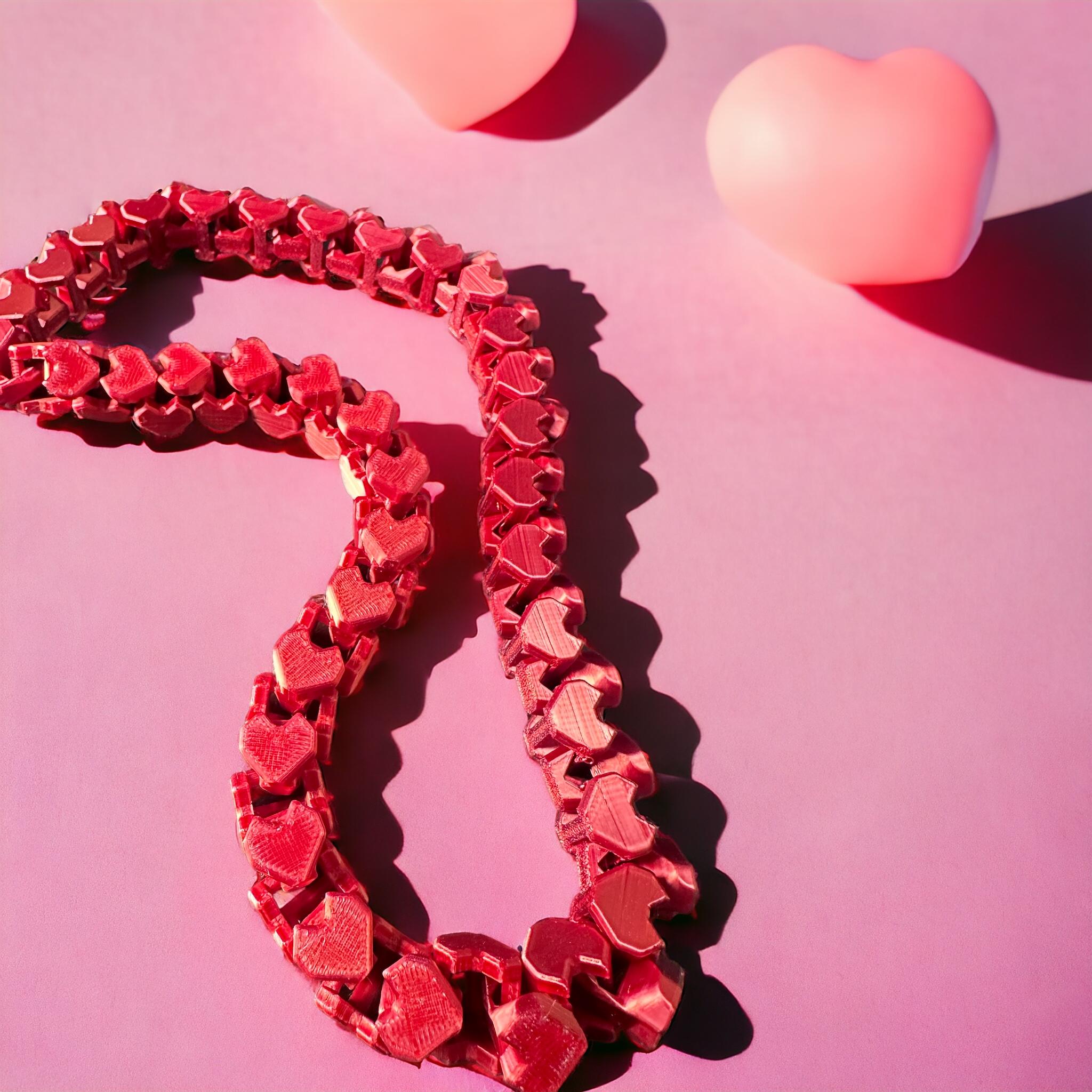 Zelda Energy, Hearts Print in Place, Articulate, ROSARY - VALENTINE'S DAY, FOR HER, FOR HIM 3d model