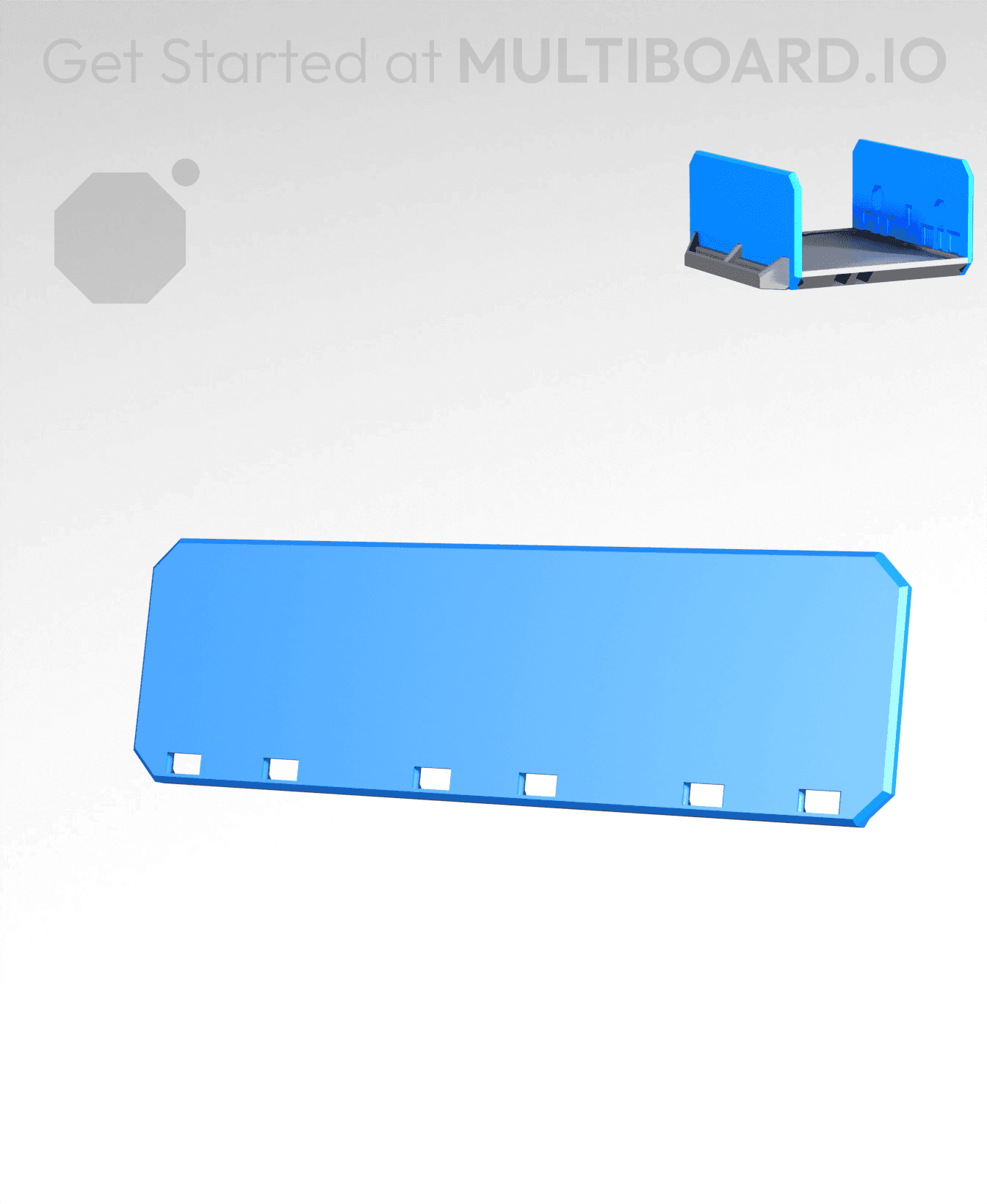 3x1H - Bottom Holes - Multibin Drawer Faceplate 3d model