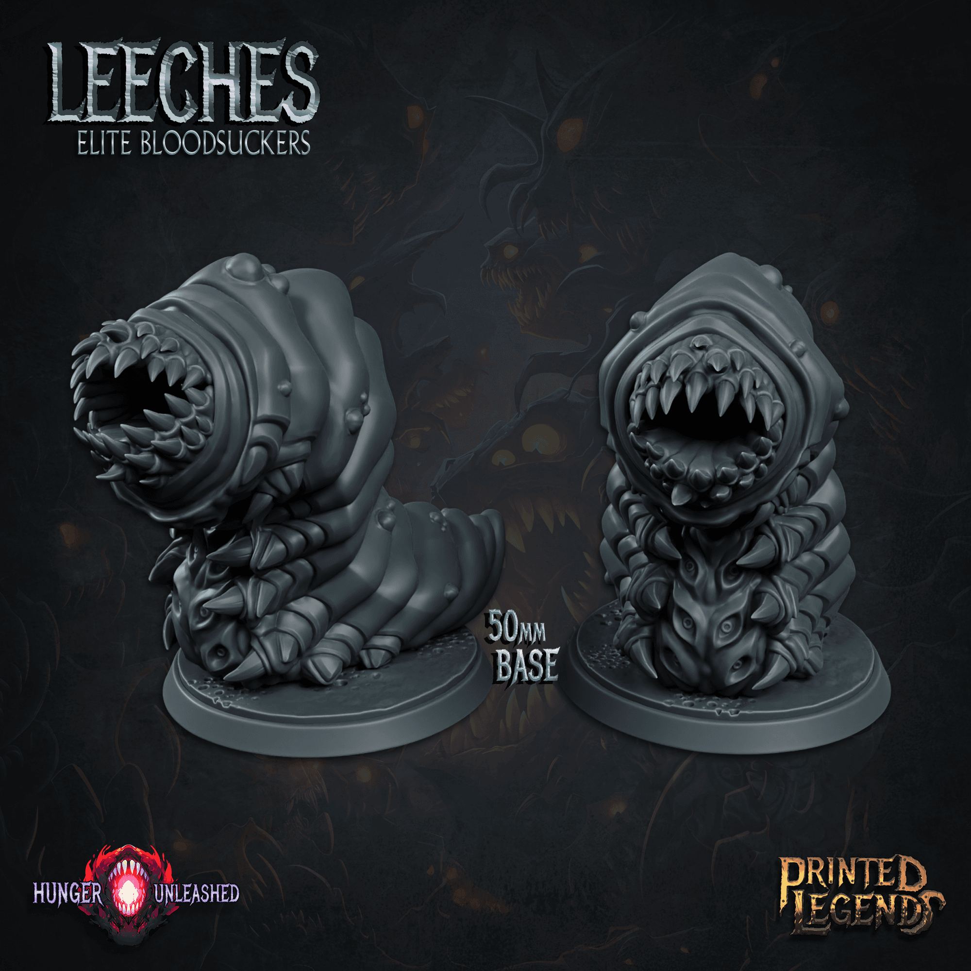 2x Leeches (50mm Bases) 3d model