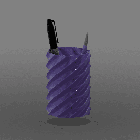 Twisted Spiral Pen Cup 3d model