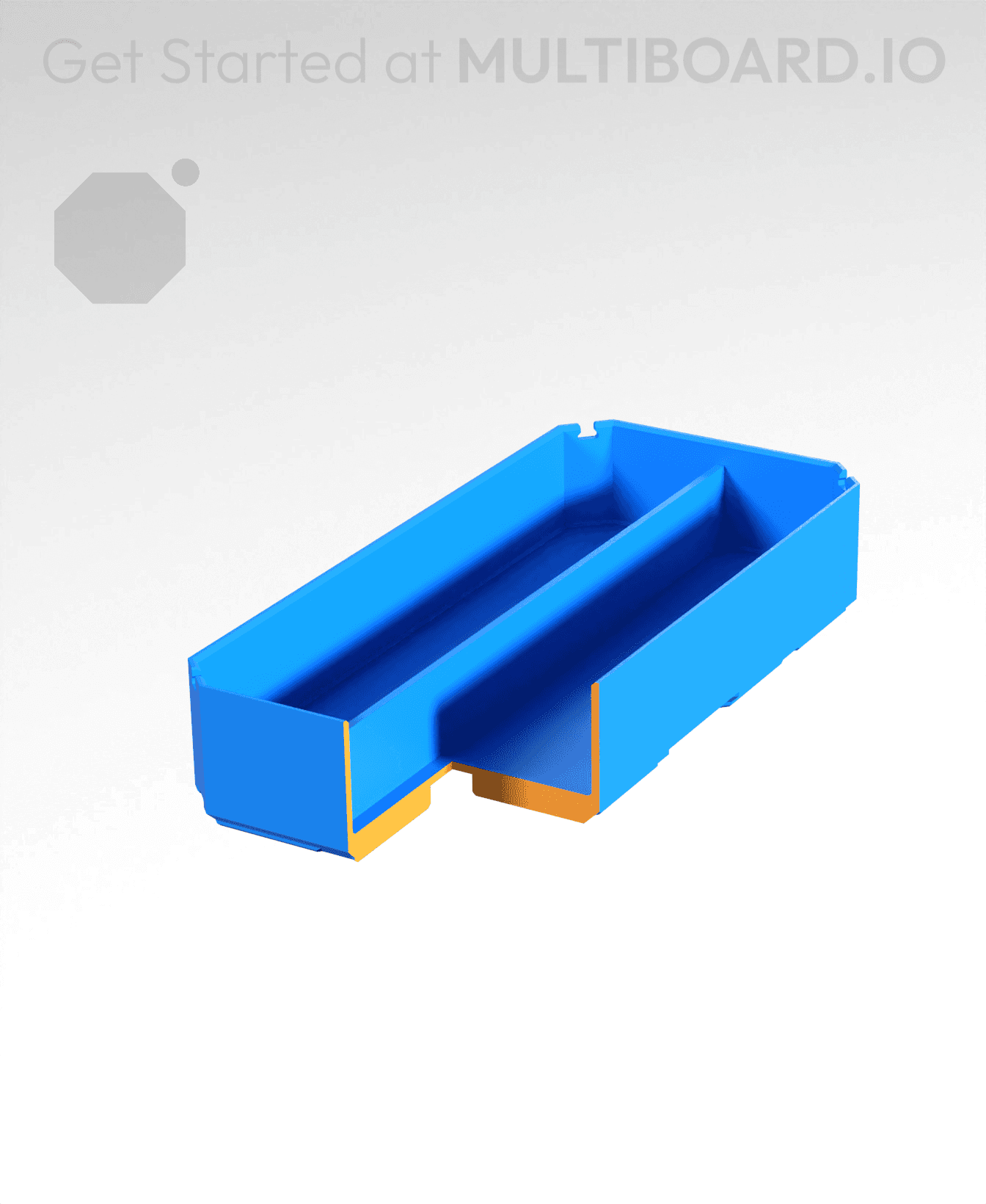 1x2x0.5 - Double Divided Bin - Multibin Insert 3d model