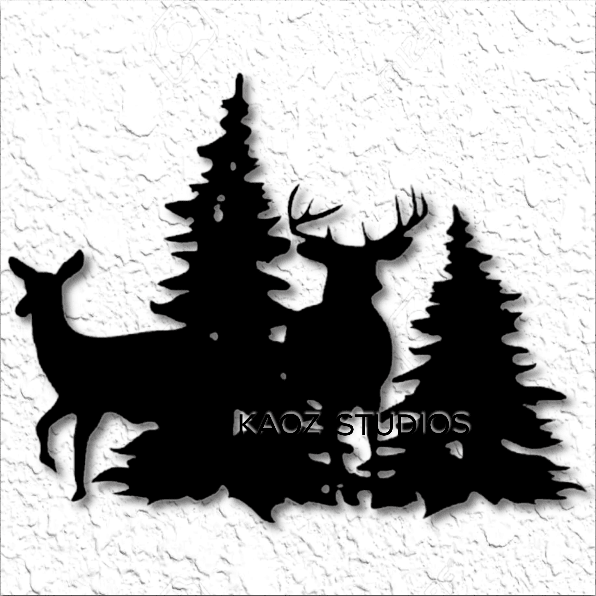 Deer in Forest wall art wildlife scenery wall decor mountains 3d model