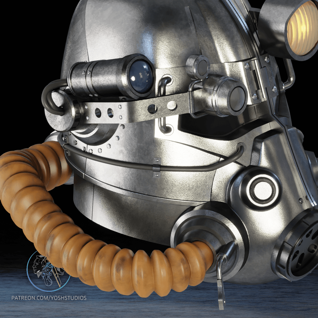 T-45 Fallout Helmet 3D Printer File STL 3d model