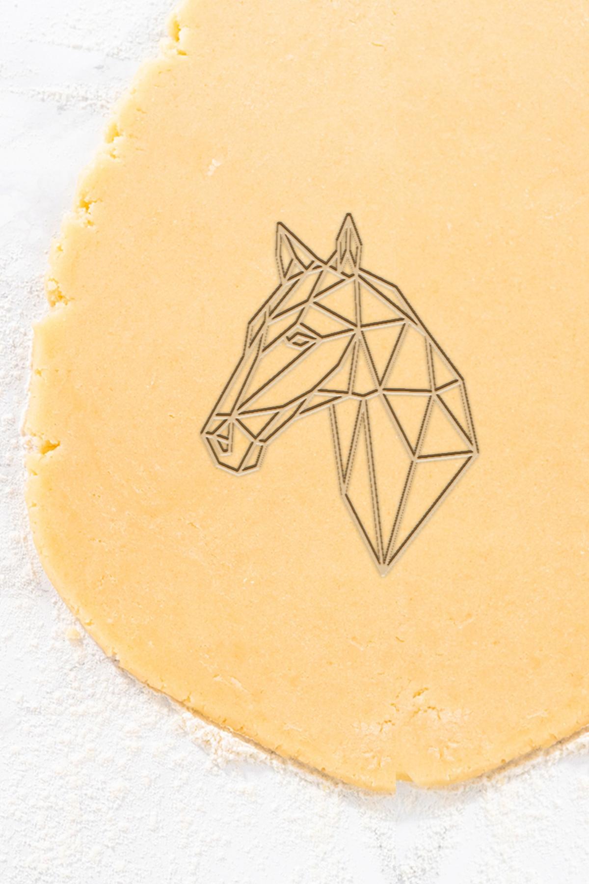 Geometric Horse Cookie Cutter, Biscuit Cutter 3d model