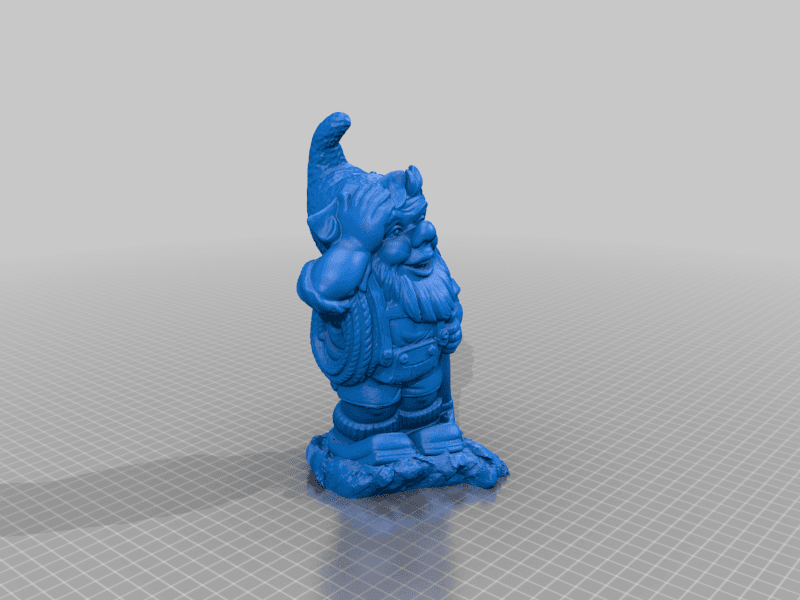 Gnome with pickaxe standing on a rock - hollowed 3d model