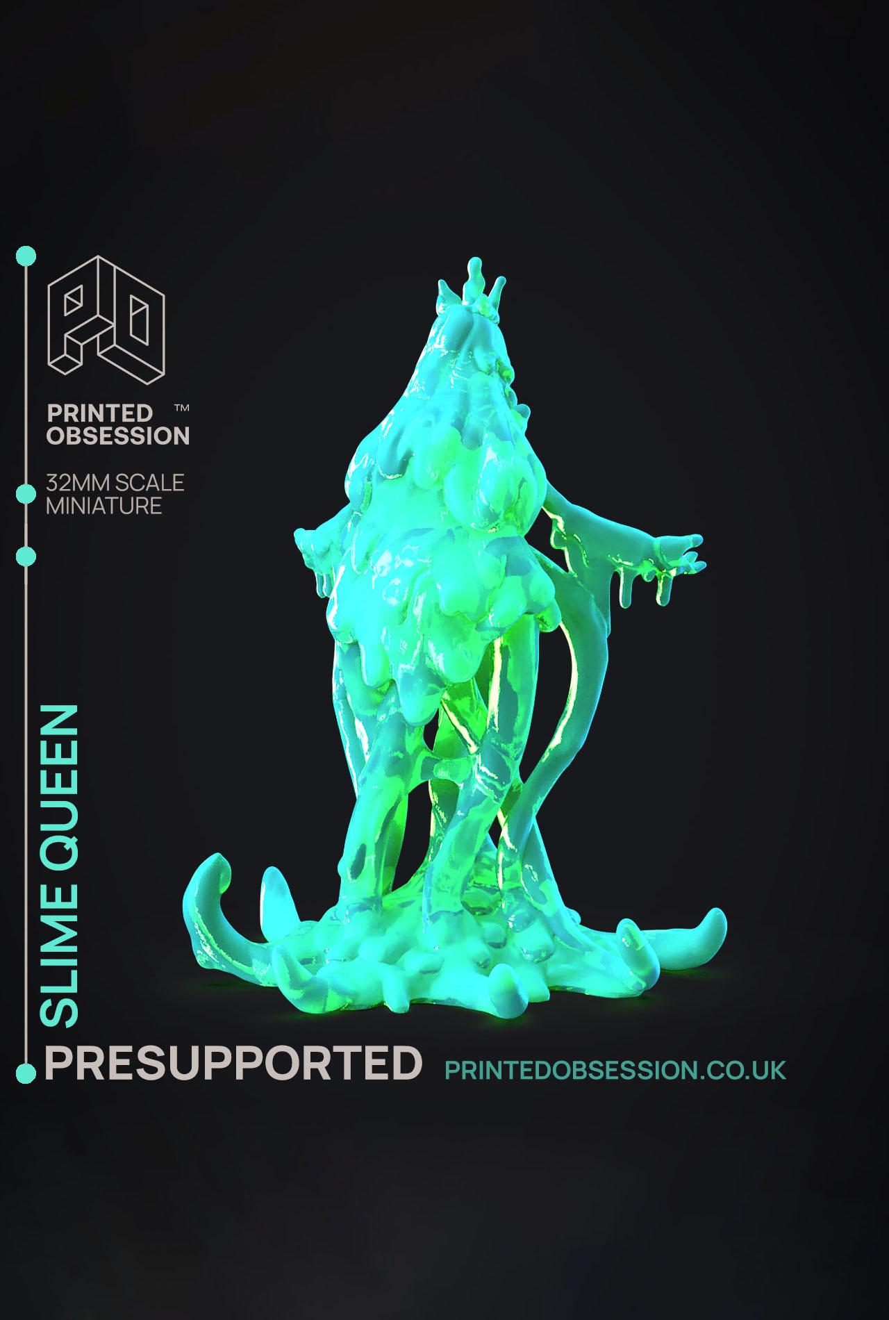 Slime Queen - The Gelatinous Queen - PRESUPPORTED - Illustrated and Stats - 32mm scale			 3d model
