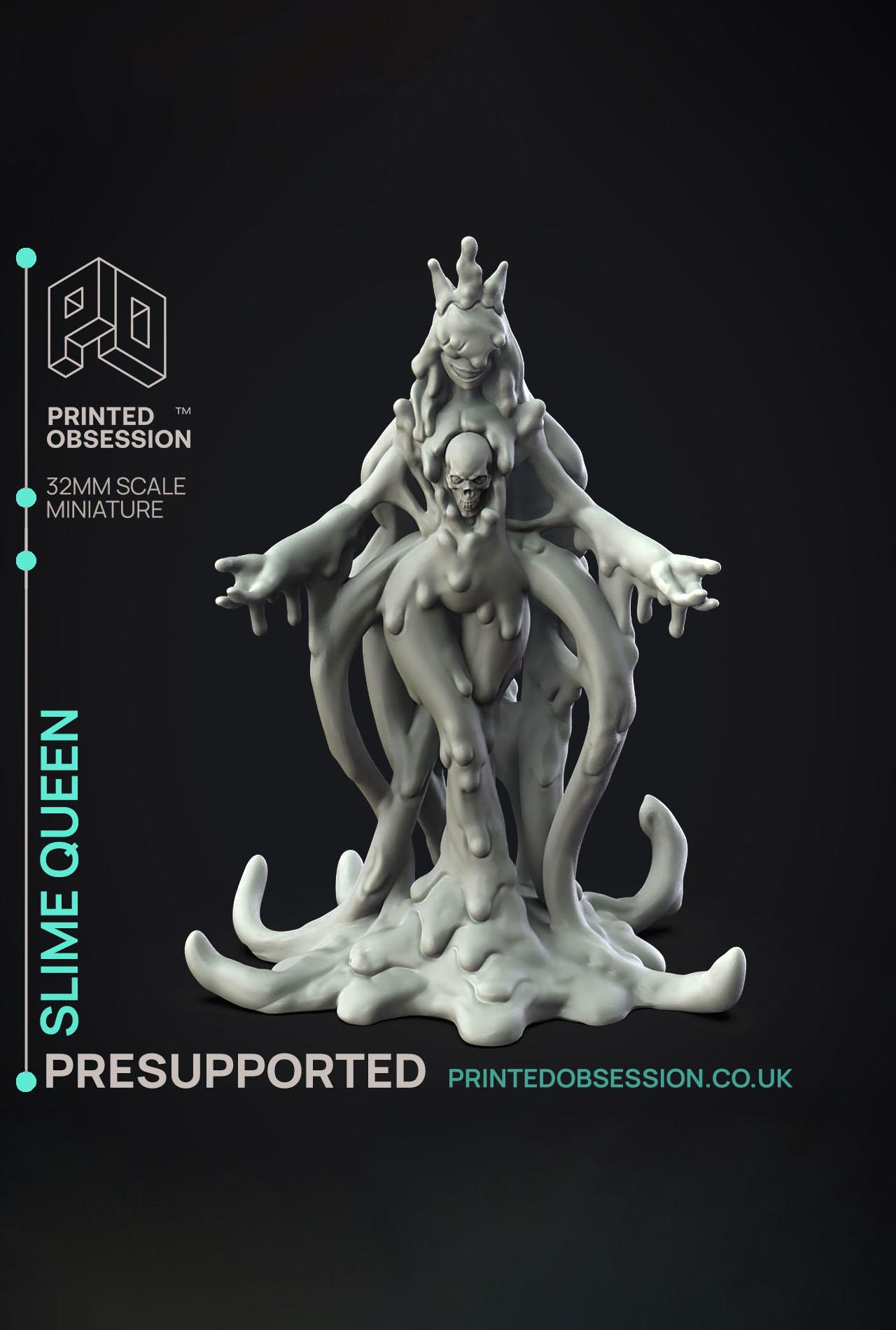 Slime Queen - The Gelatinous Queen - PRESUPPORTED - Illustrated and Stats - 32mm scale			 3d model