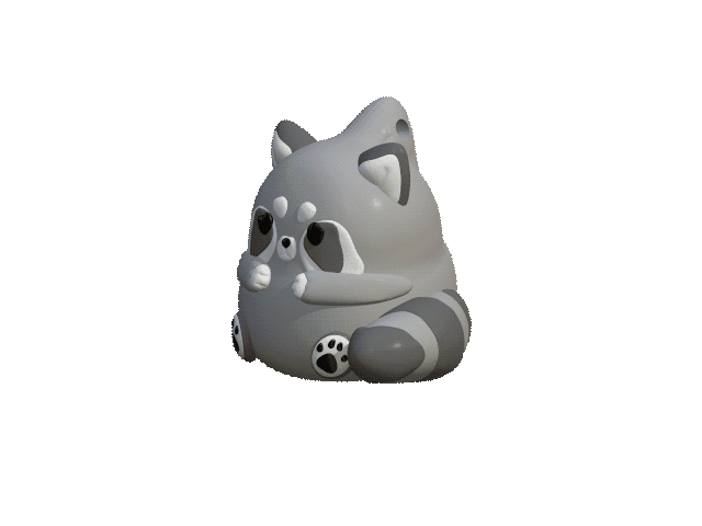 Cute Racoon Keychain 3d model