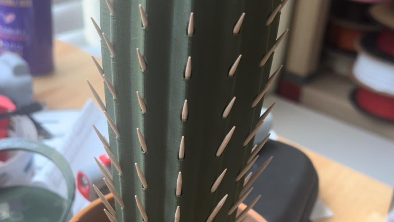 Cactus Toothpick holder - I had a hard time with the spring and printed it at every angle possible to make it work on a prusa. Print on side, 2 walls 100% infill, and go 40ms for speed, and reduce the speed to 60 on the printer. This worked for adhesion and spring tension that doesn’t snap.  - 3d model