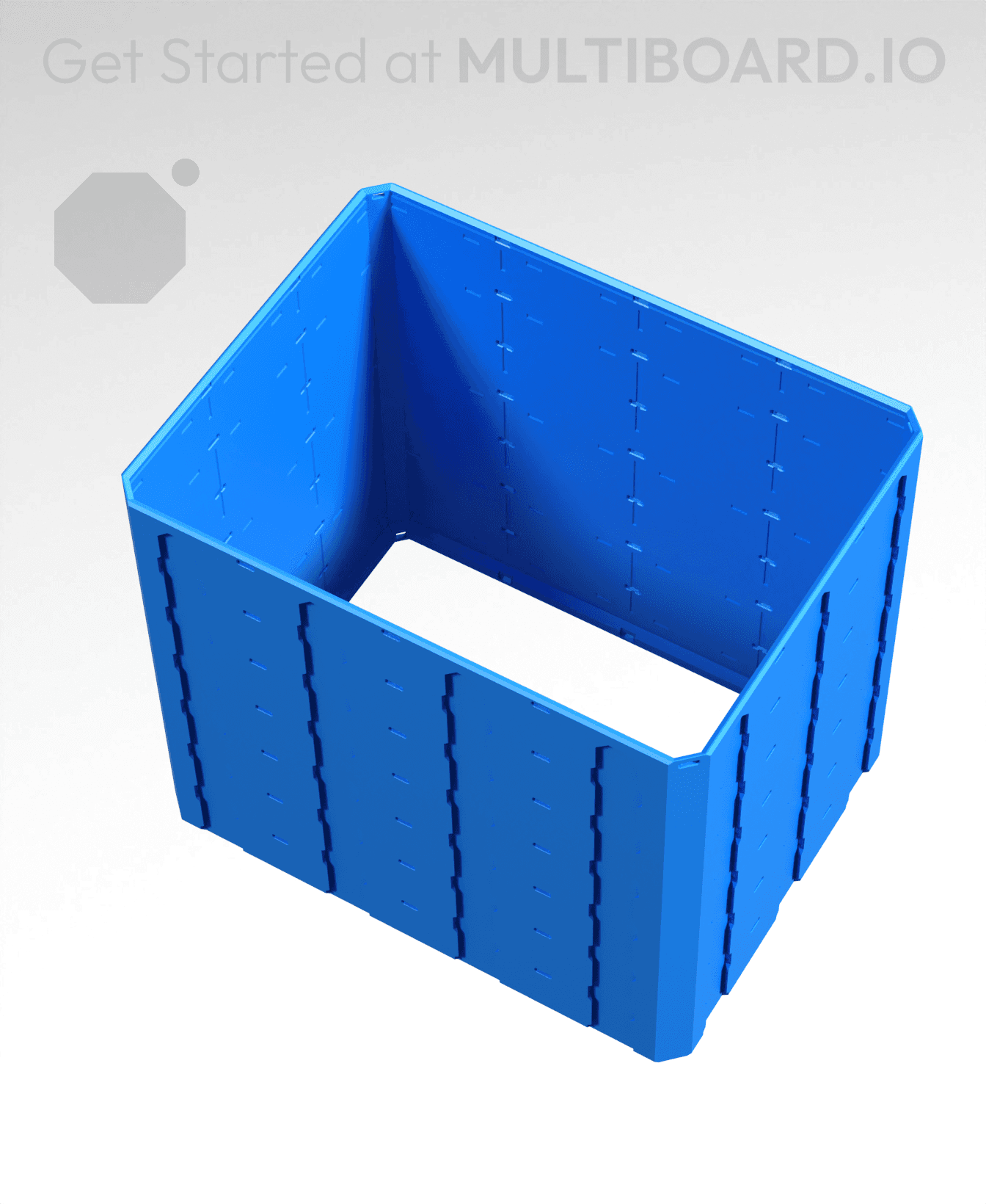 4x3x3.5 - Topped Multipoint Rail - Standard Click-In Multibin Shell Extension 3d model