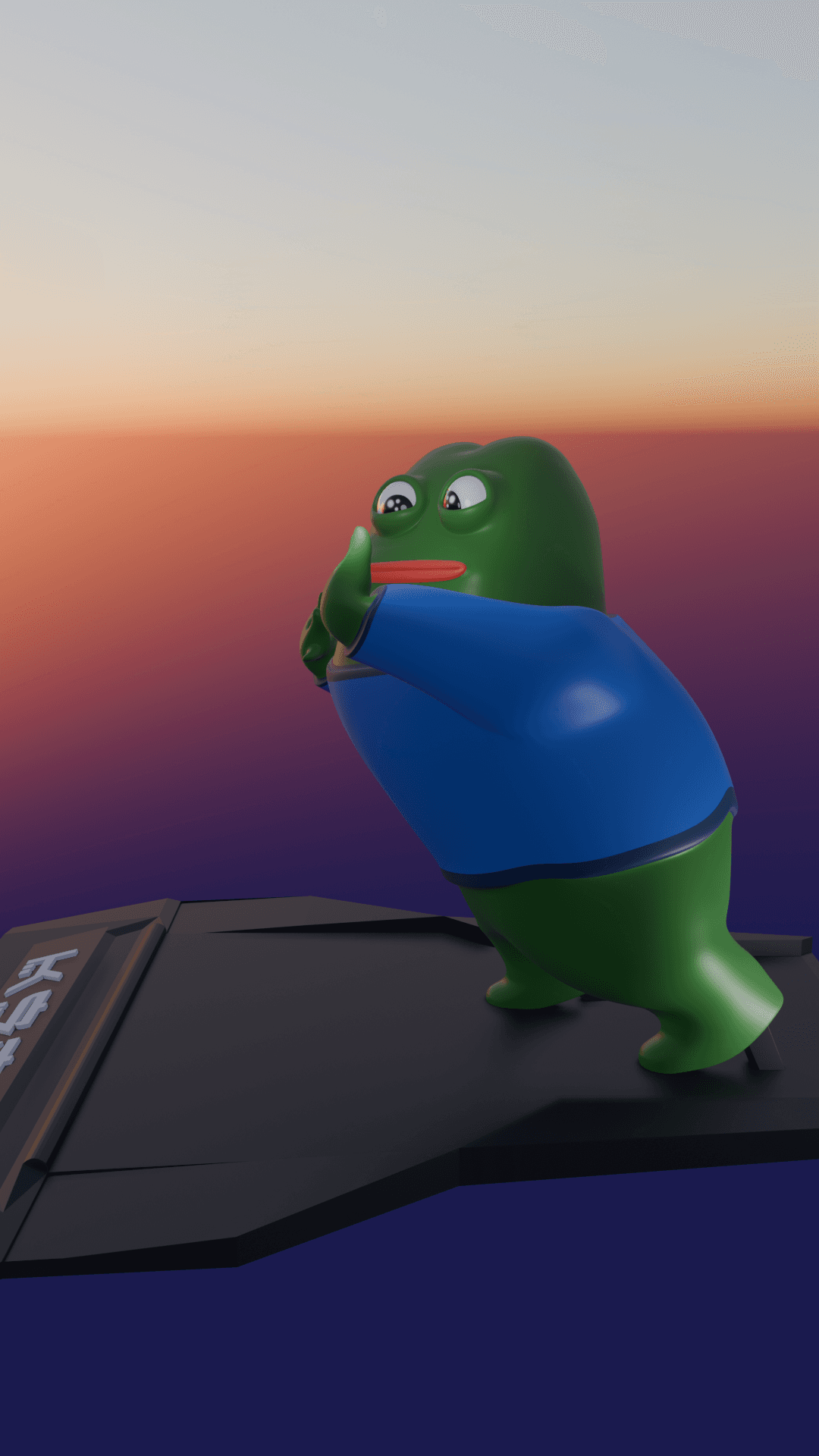 Pepe the frog - Phone Stand - 3D print model 3d model