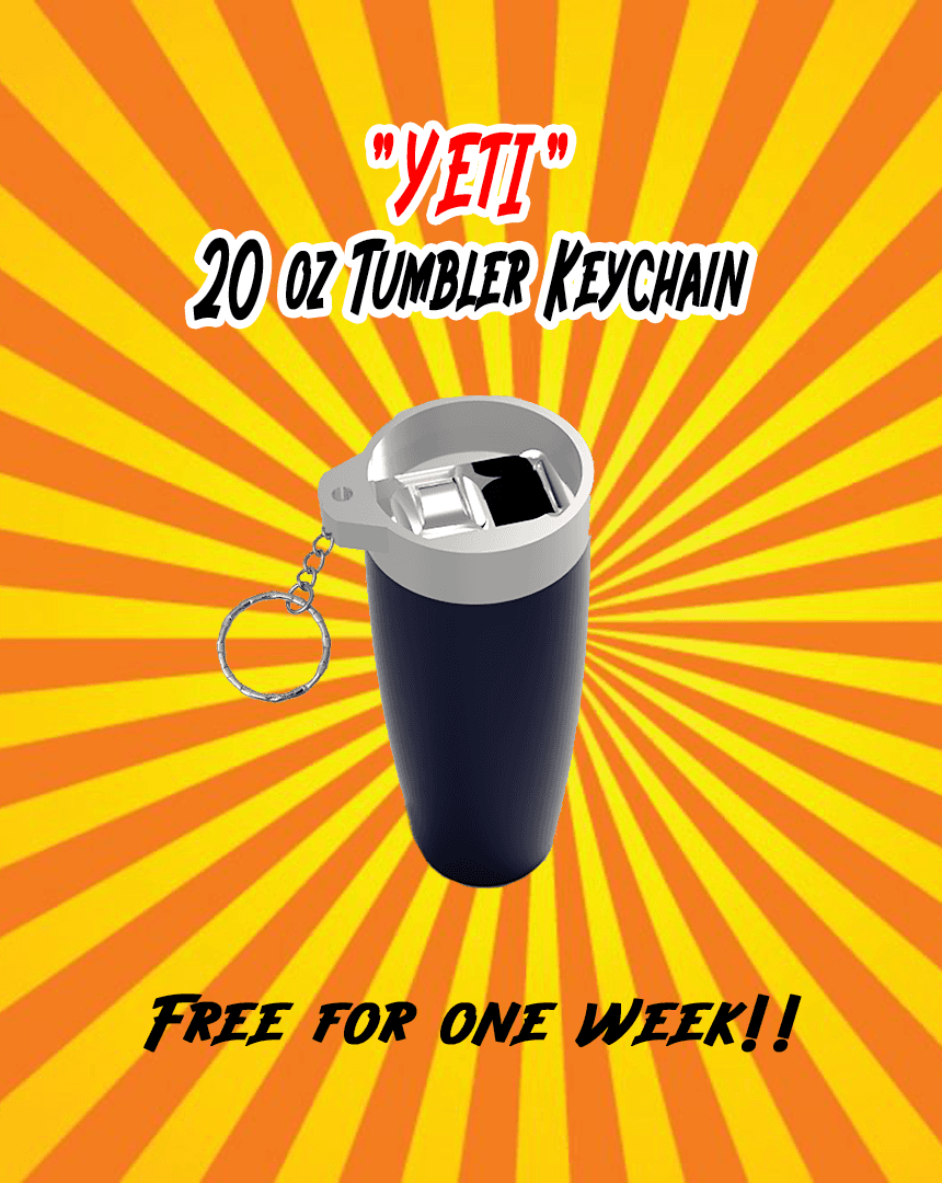 "YETI" 20 oz cup Keychain 3d model