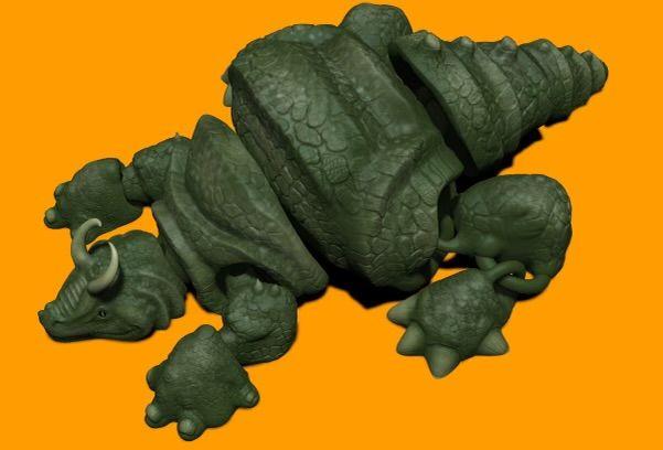 Tubbums the articulated lizard  3d model