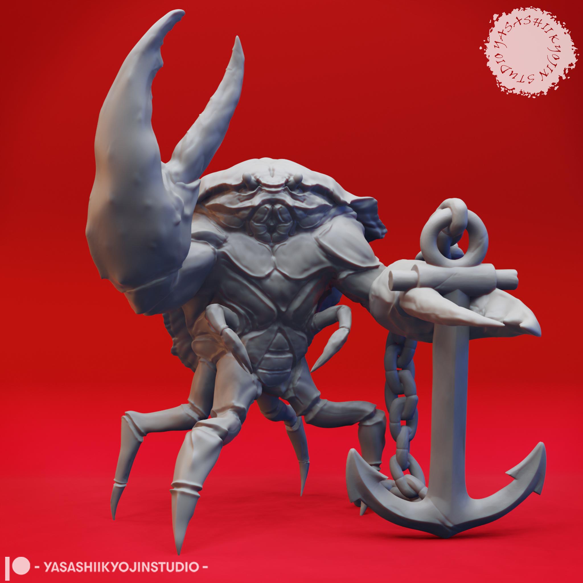 Cast of Crabfolk - Tabletop Miniatures (Pre-Supported) 3d model