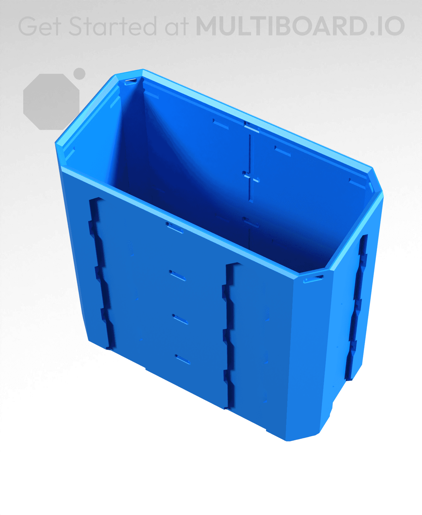 2x1x2 - Topped Multipoint Rail - Universal Click-In Multibin Shell Extension 3d model