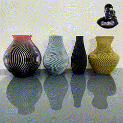 Spiral Vase Set Version Three - 4 Designs 3d model