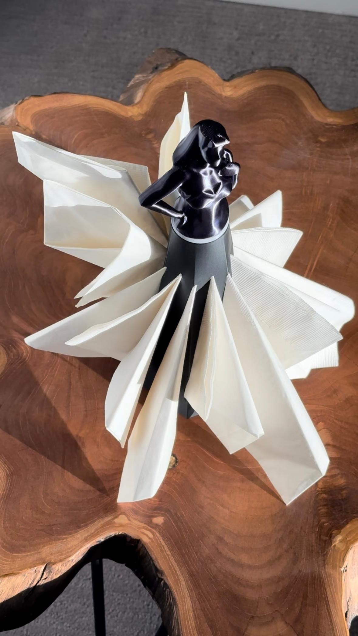 Napkin Holder Figure in Dress 3d model