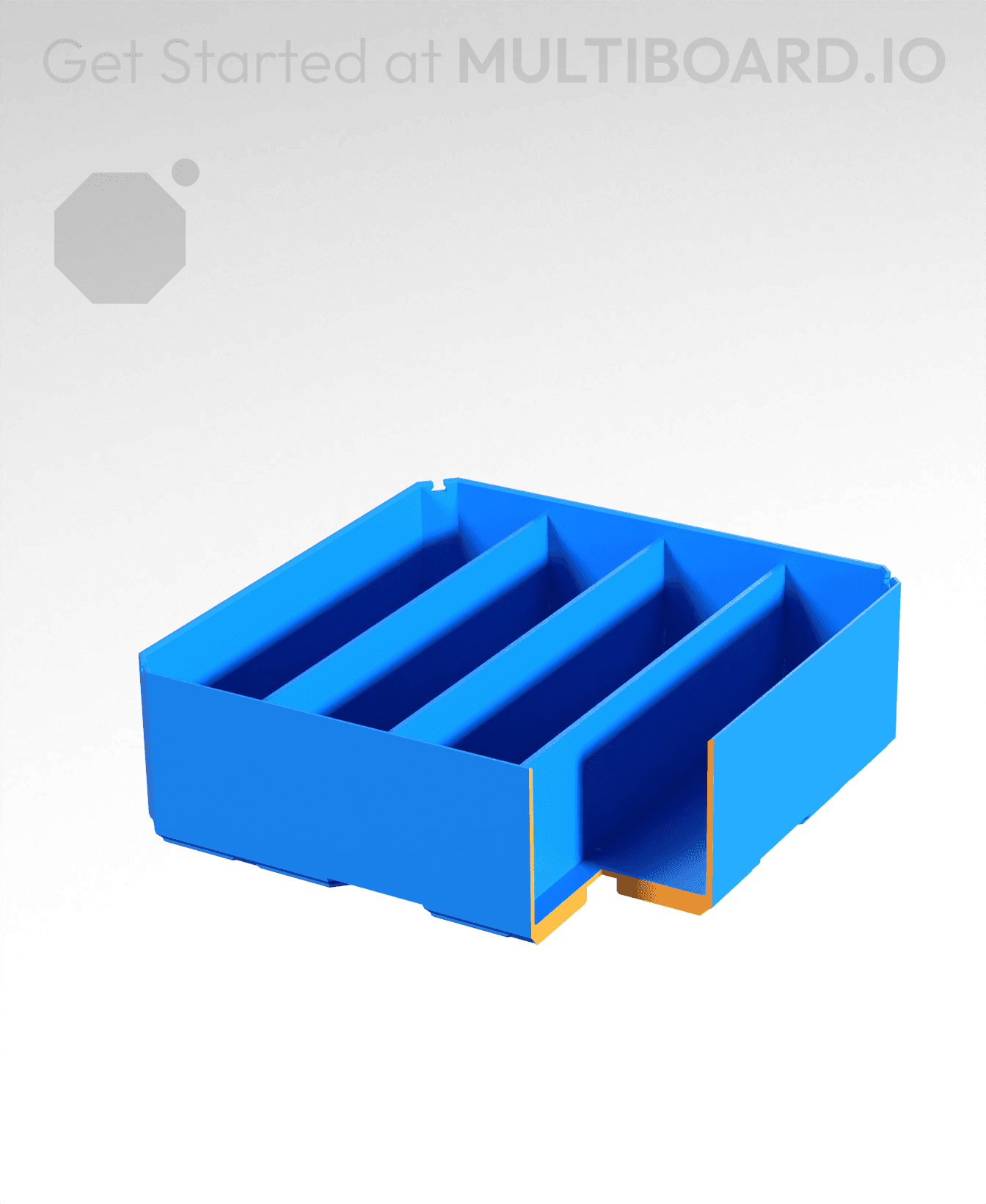 2x2x0.75 - Double Divided Bin - Multibin Insert 3d model