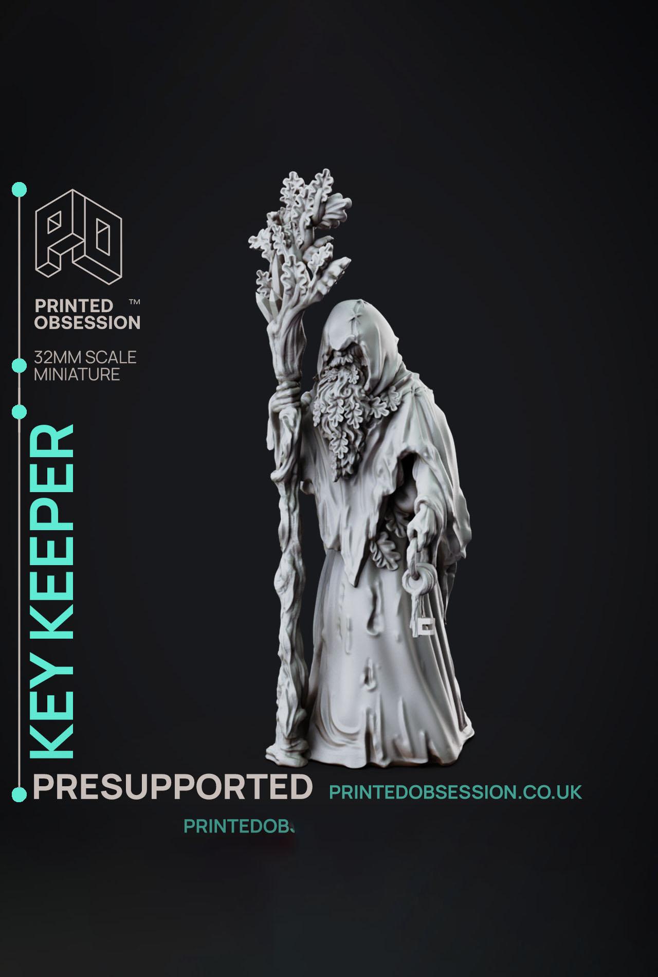 The Key Keeper - Faywild Vs Shadowfell - PRESUPPORTED - Illustrated and Stats - 32mm scale			 3d model
