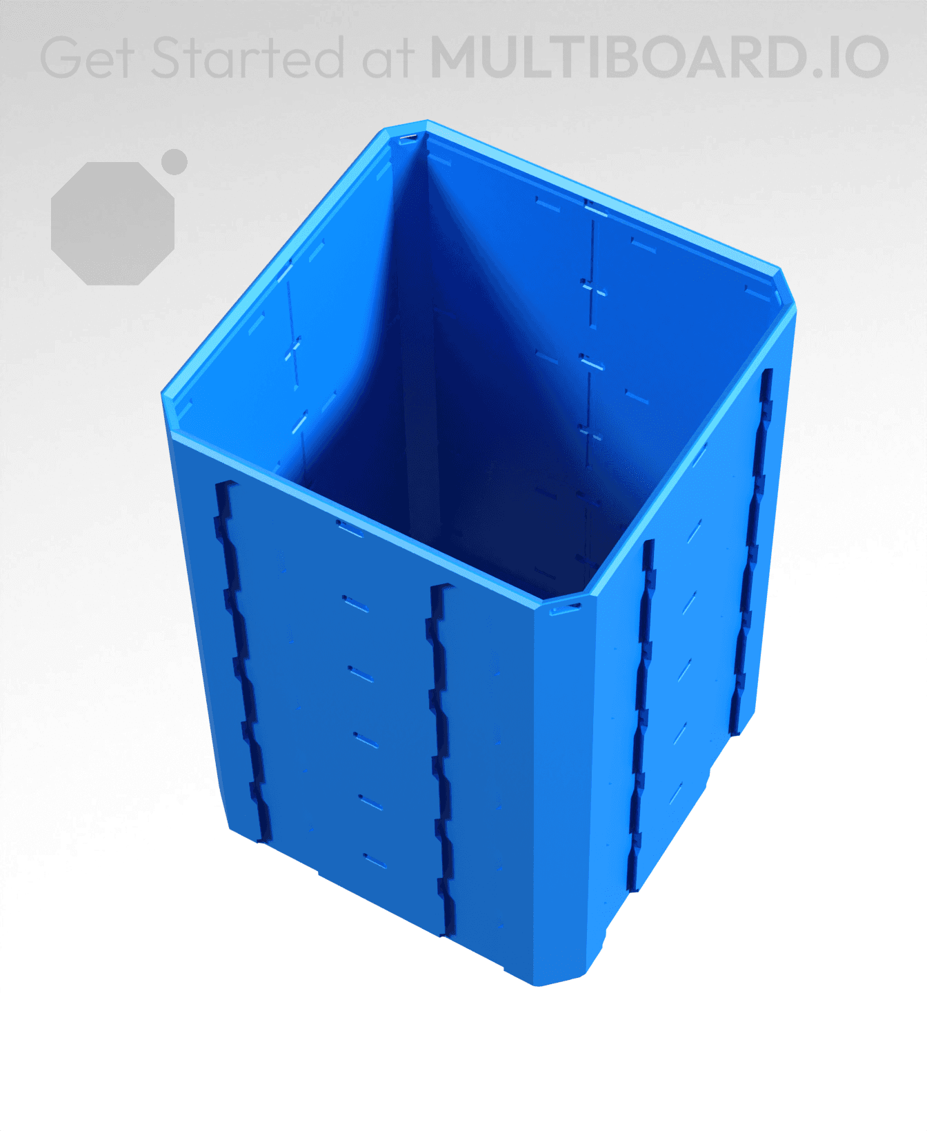 2x2x3 - Topped Multipoint Rail - Universal Click-In Multibin Shell Extension 3d model