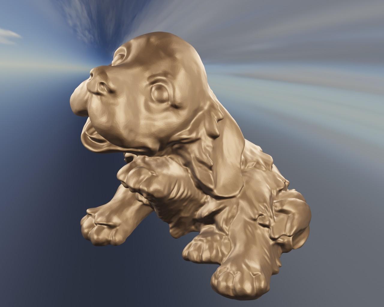 Dog give paw 1 3d model