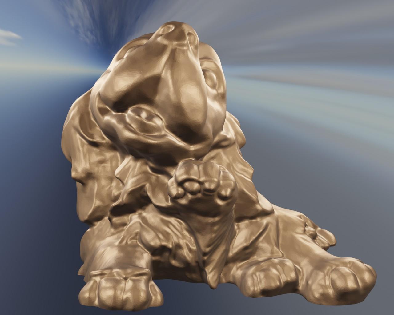 Dog give paw 1 3d model