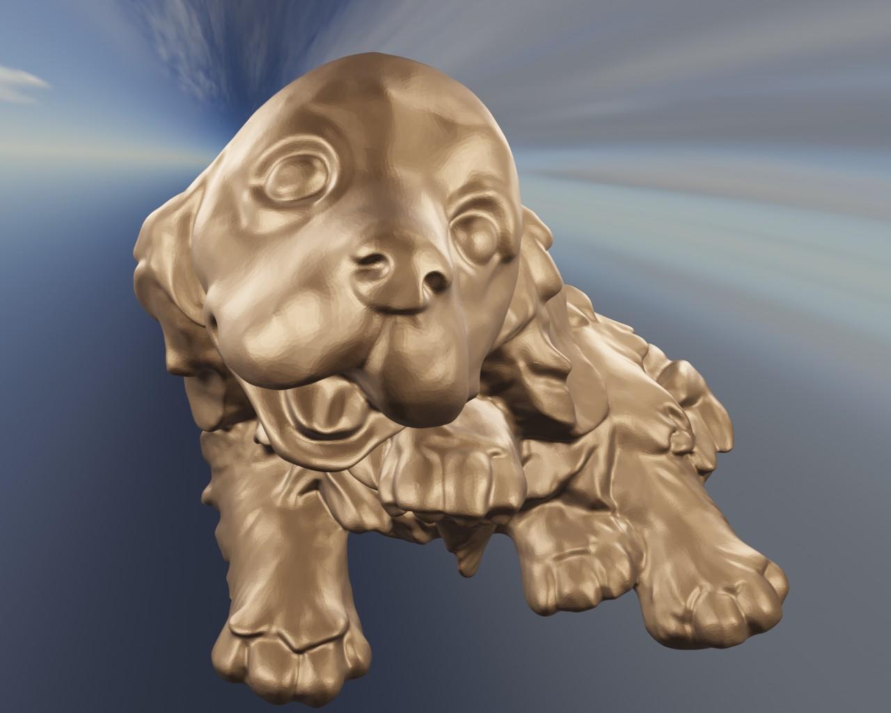 Dog give paw 1 3d model