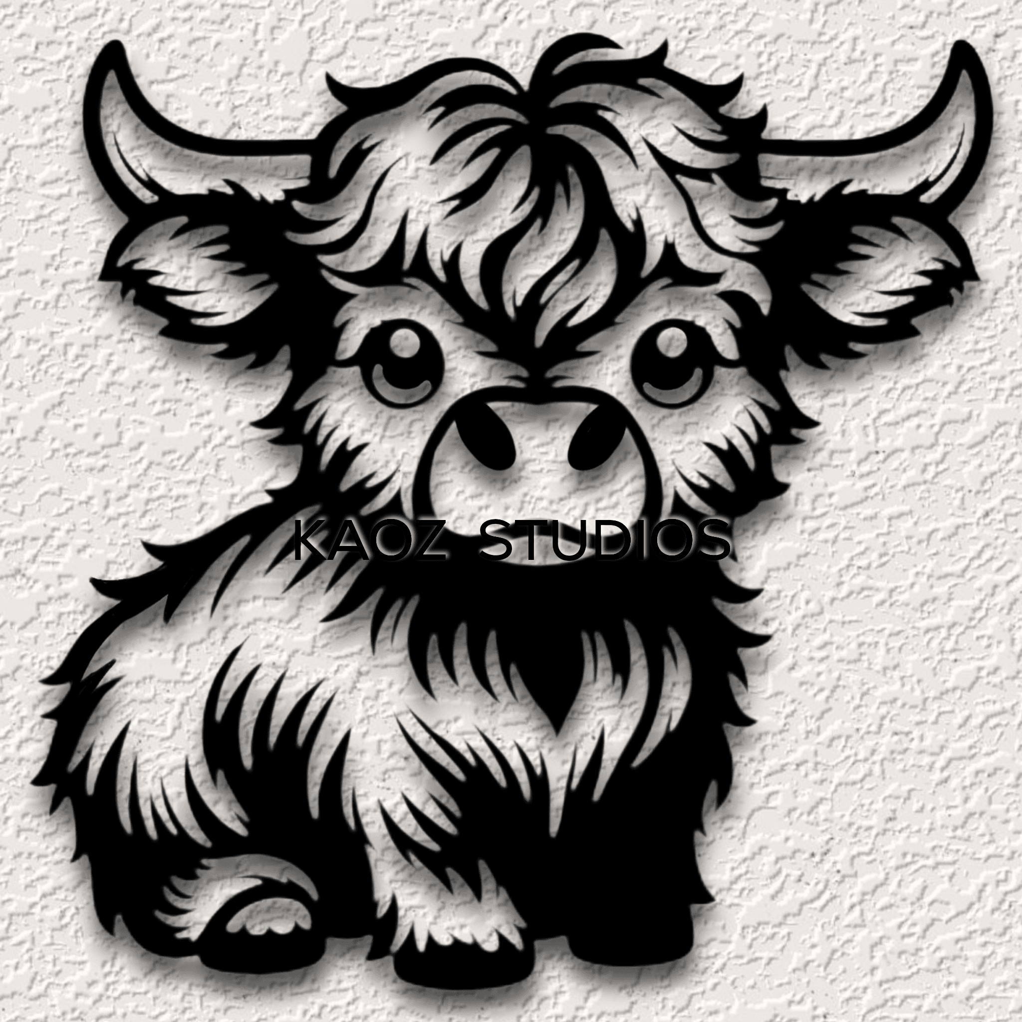 cute highland calf wall art Scottish cow wall decor cattle decoration 3d model