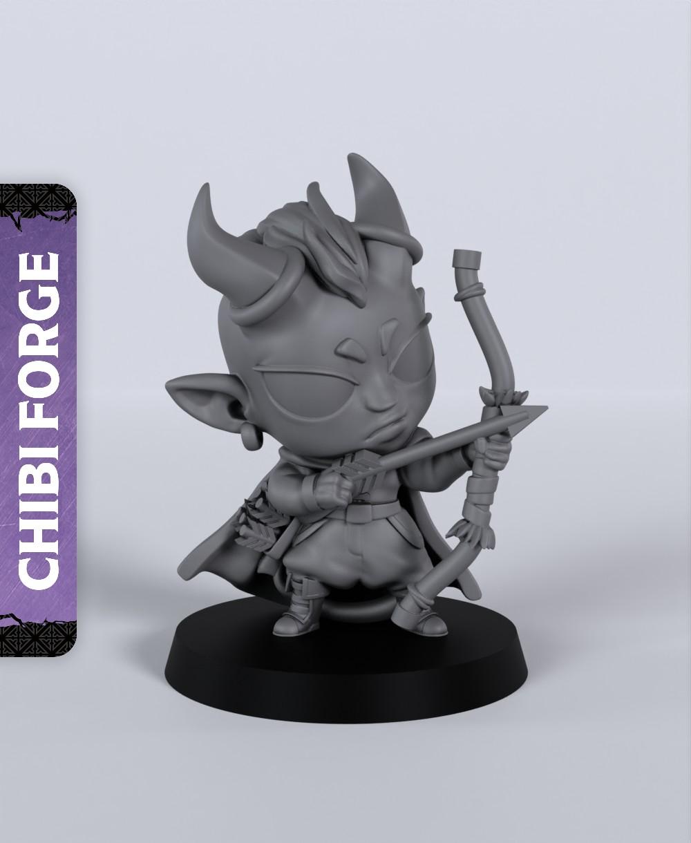 Male Tiefling Ranger - With Free Dragon Warhammer - 5e DnD Inspired for RPG and Wargamers 3d model