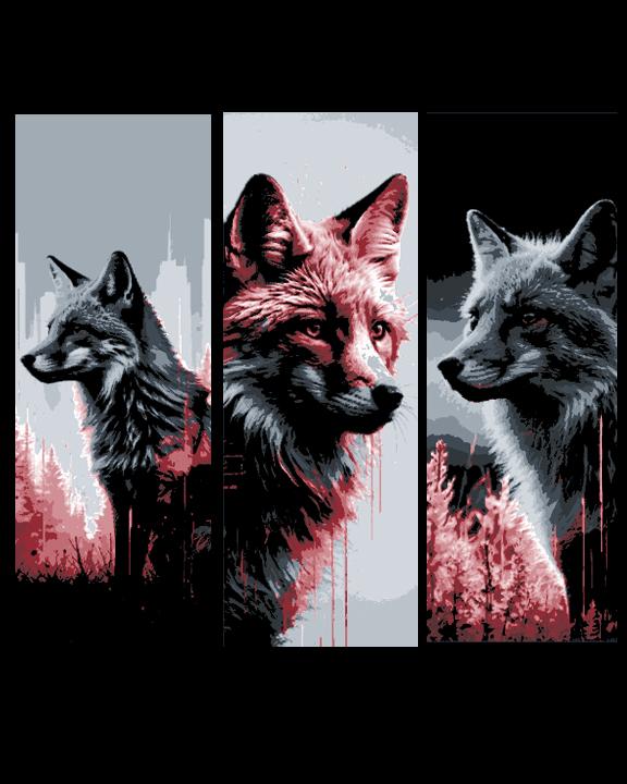 Highly detailed art design of the beauty of wild Foxes - Set of 3 Bookmarks 3d model
