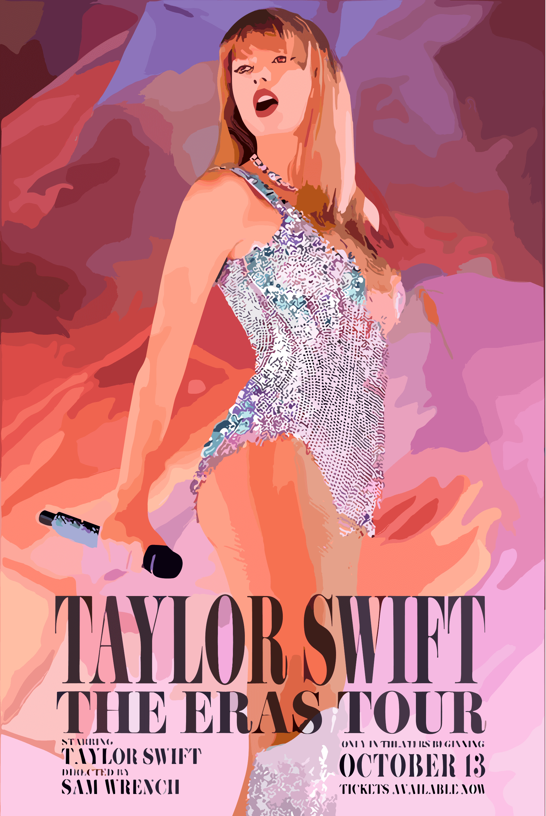 Taylor Swift The Eras Tour Poster - Hueforge Wall Mountable Frame Compatible 3d model