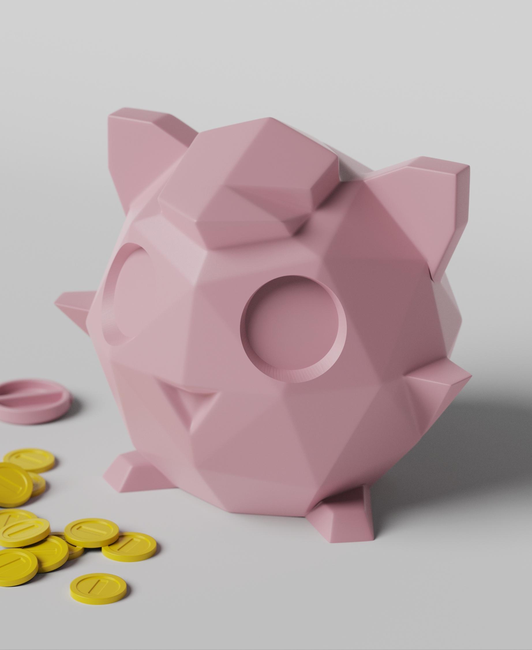 Low-poly Jigglypuff - Piggy Bank 3d model