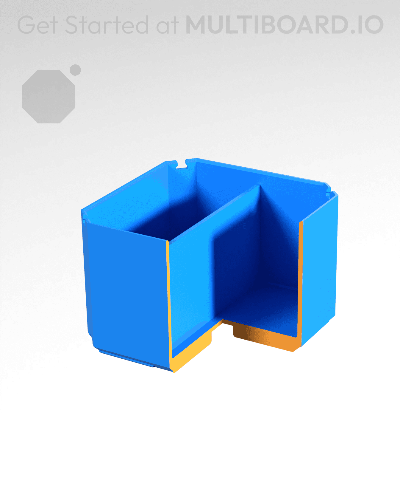 1x1x0.75 - Double Divided Bin - Multibin Insert 3d model