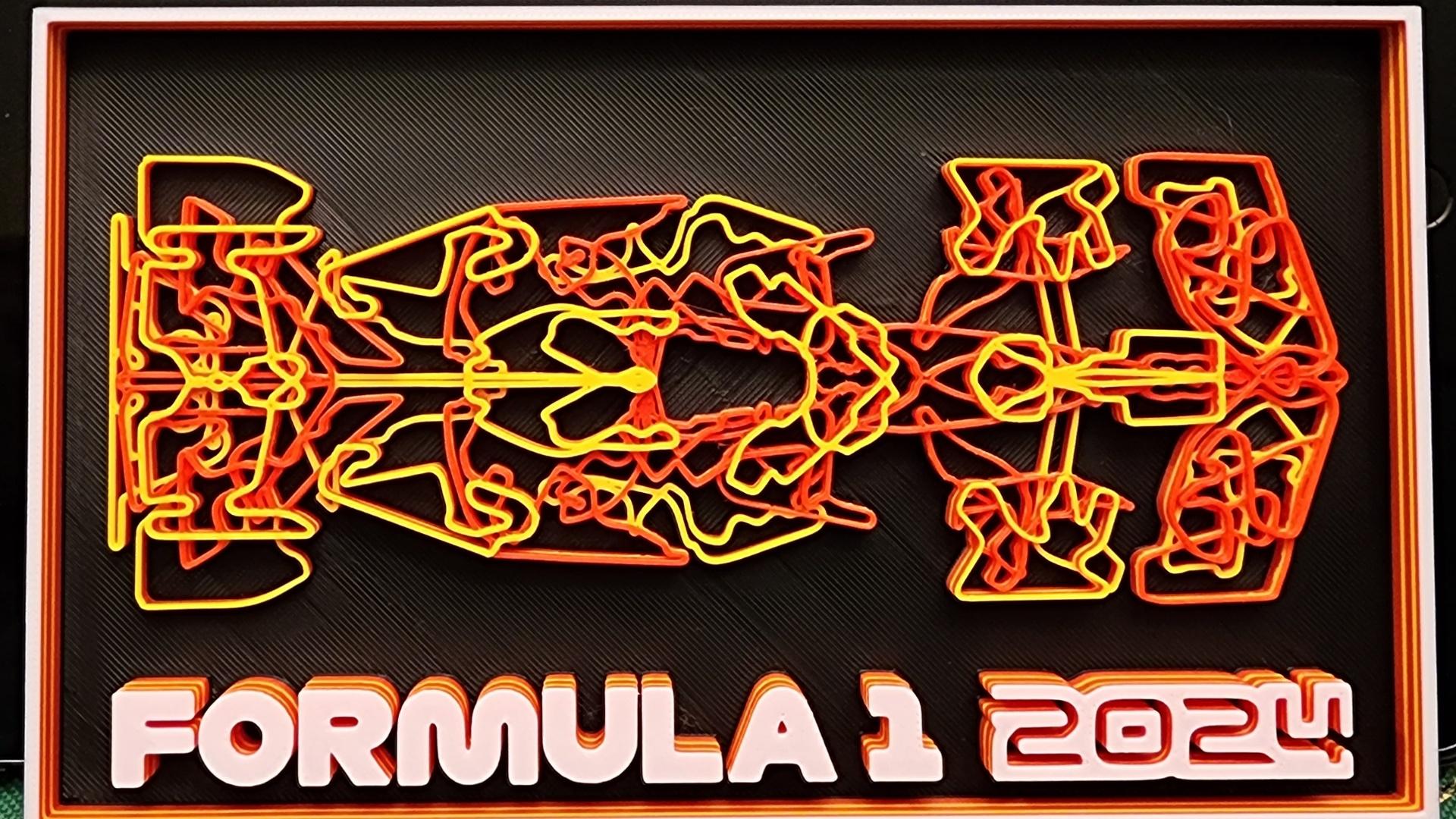 Formula One 2024 Art - In Ferrari Red and Yellow. Great model that was easy to print on my X1C. - 3d model