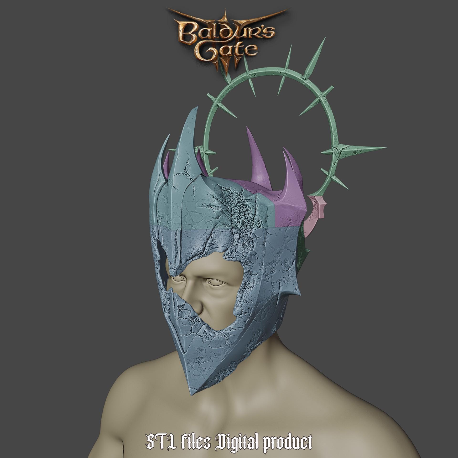 Fantasy Grymskull Helmet Baldurs Gate 3 3d model
