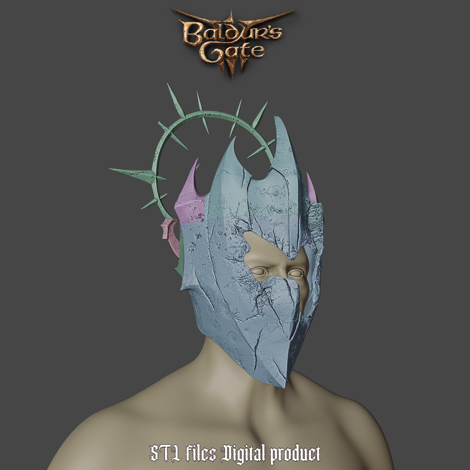 Fantasy Grymskull Helmet Baldurs Gate 3 3d model