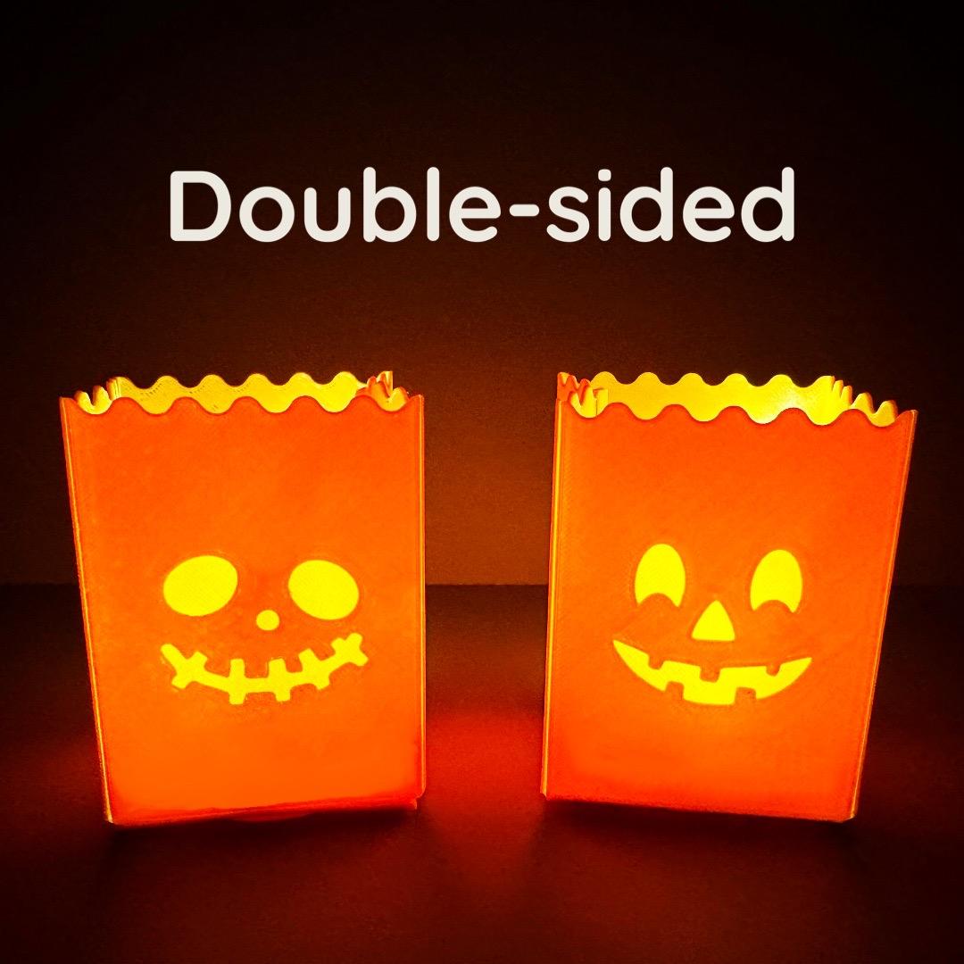 Mini Paper Bag Halloween Laterns (5 Styles) 3d model