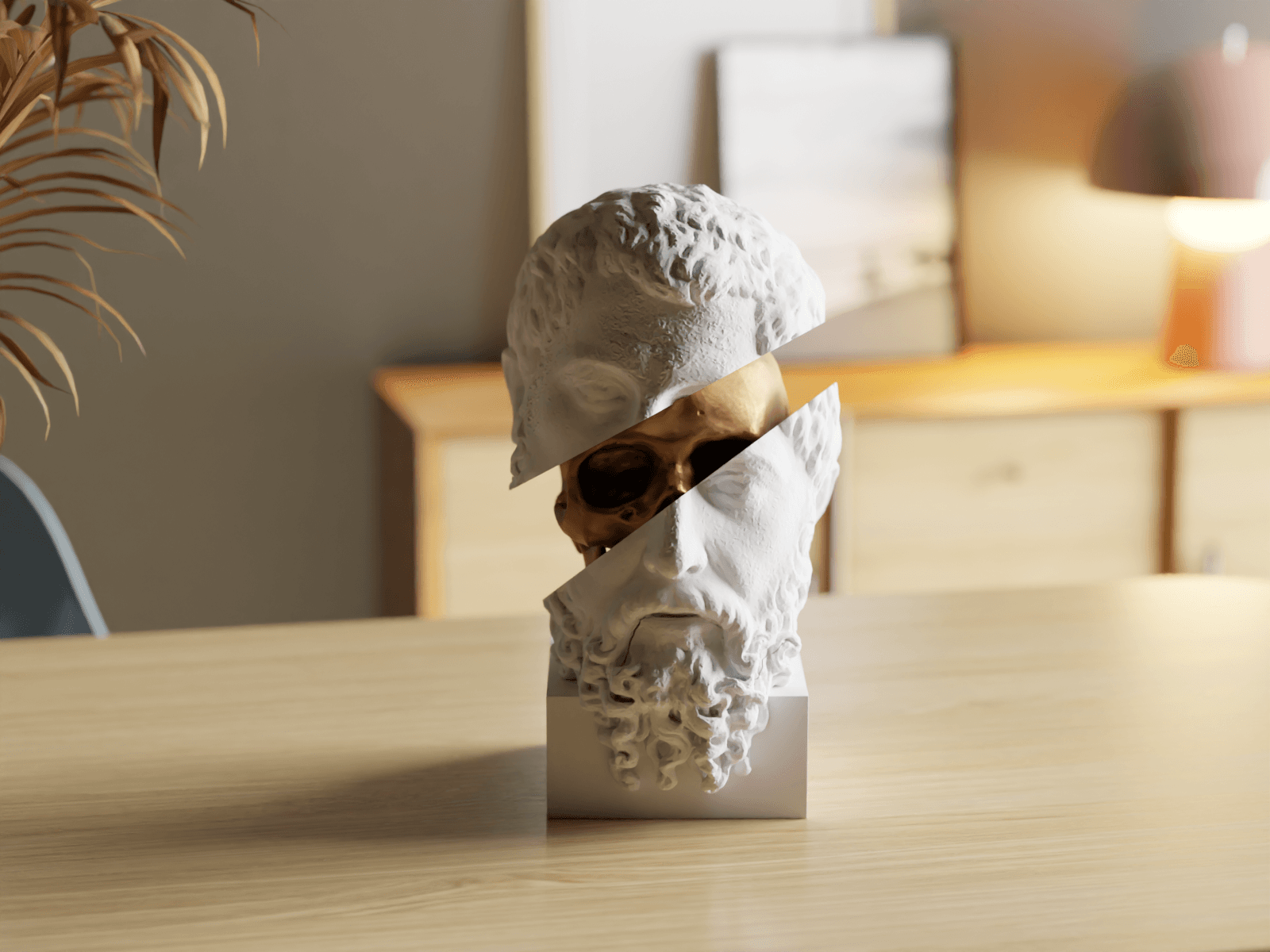  Insight Unveiled: Abstract Sculpture of Socrates 3d model