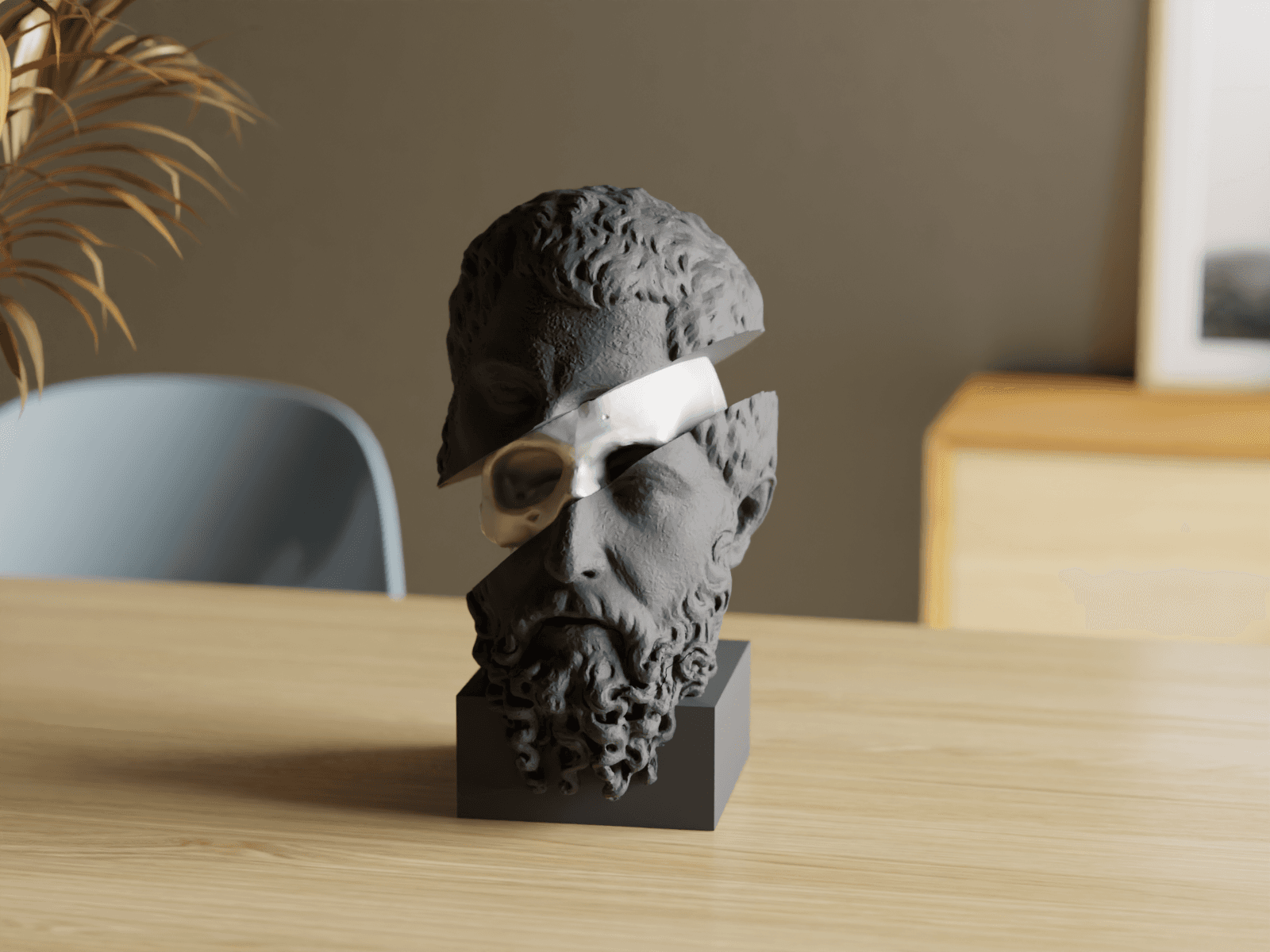  Insight Unveiled: Abstract Sculpture of Socrates 3d model