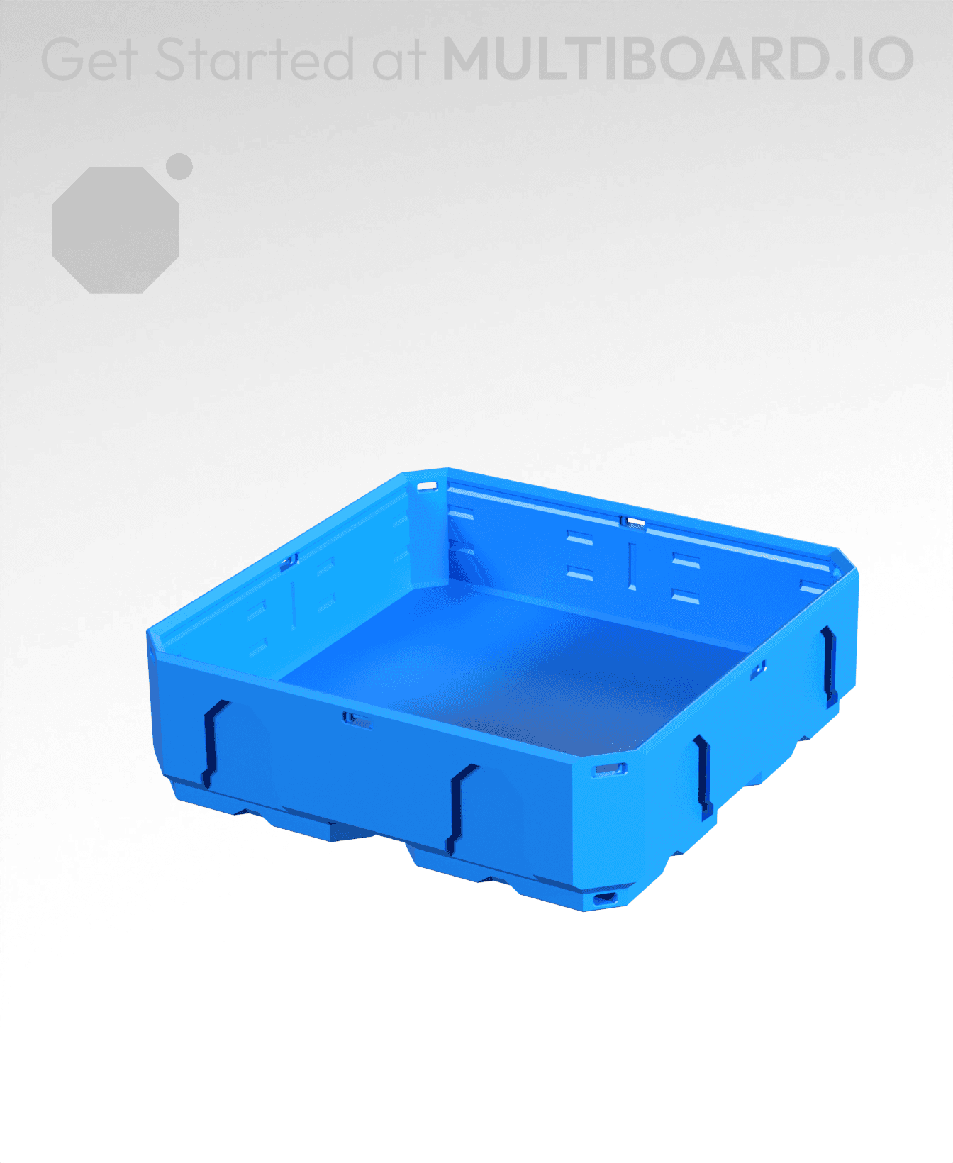 2x2x0.5 - Topped Multipoint Rail - Multibin Shell 3d model