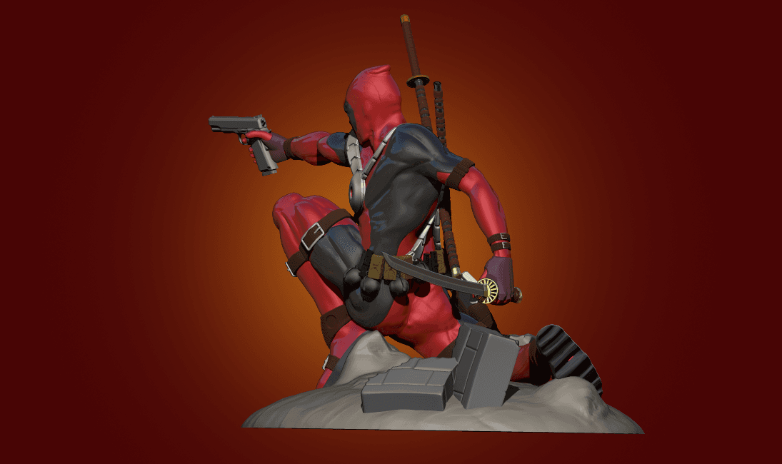 Deadpool Statue 3d model