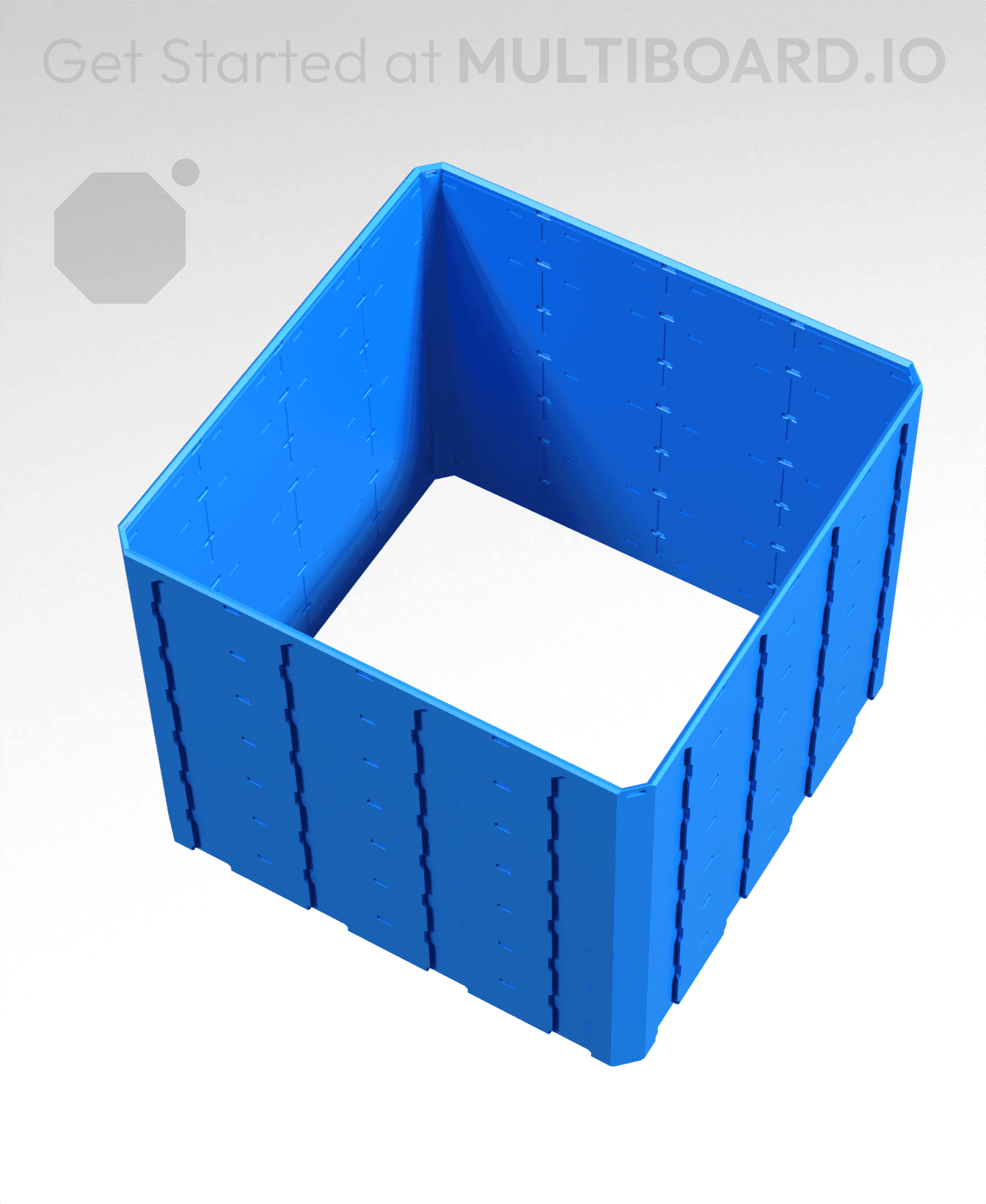 4x4x3·5 - Topped Multipoint Rail - Pop-In Bin Extension 3d model