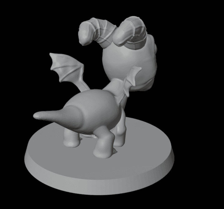 FIRE FURY DRAGON - AGGRO MINIATURE FOR TABLETOP GAMES 3d model