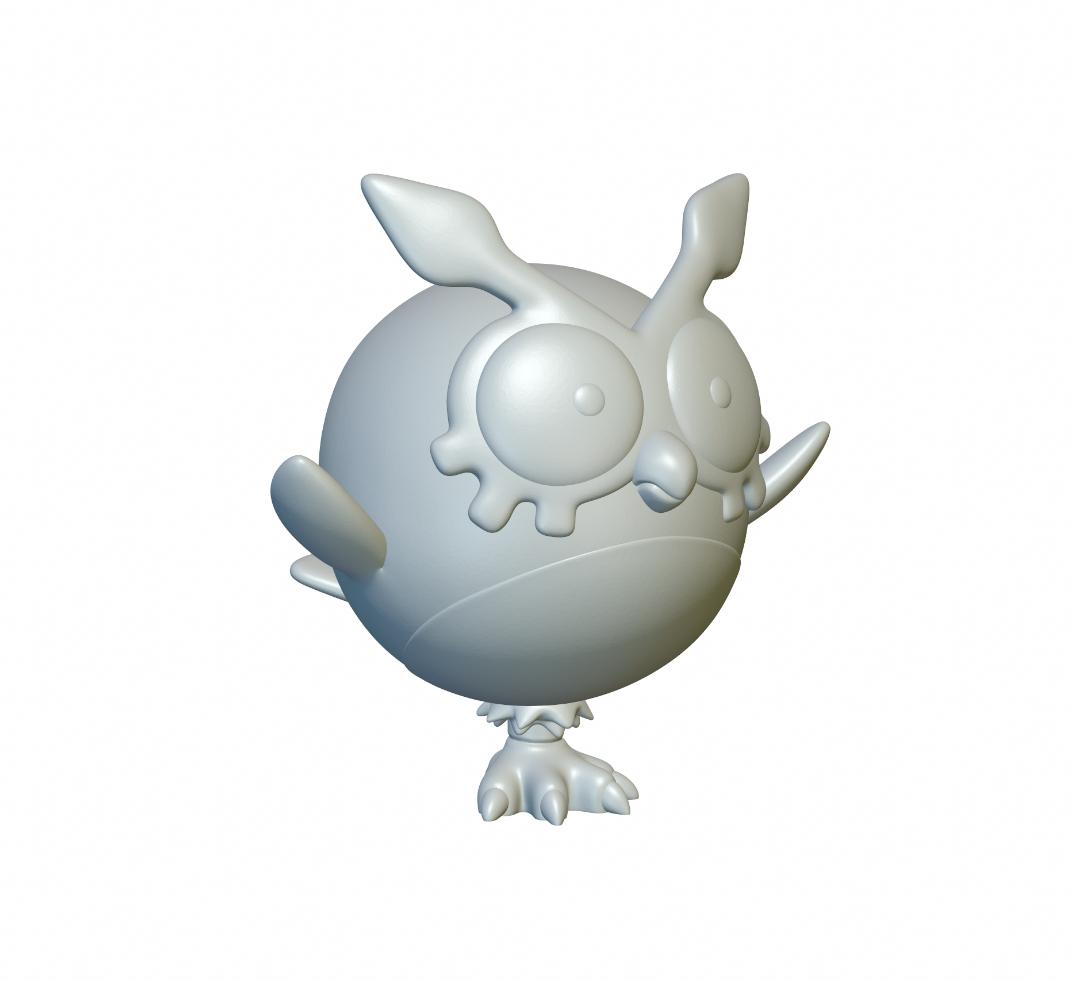 Pokemon Hoothoot #163 - Optimized for 3D Printing 3d model
