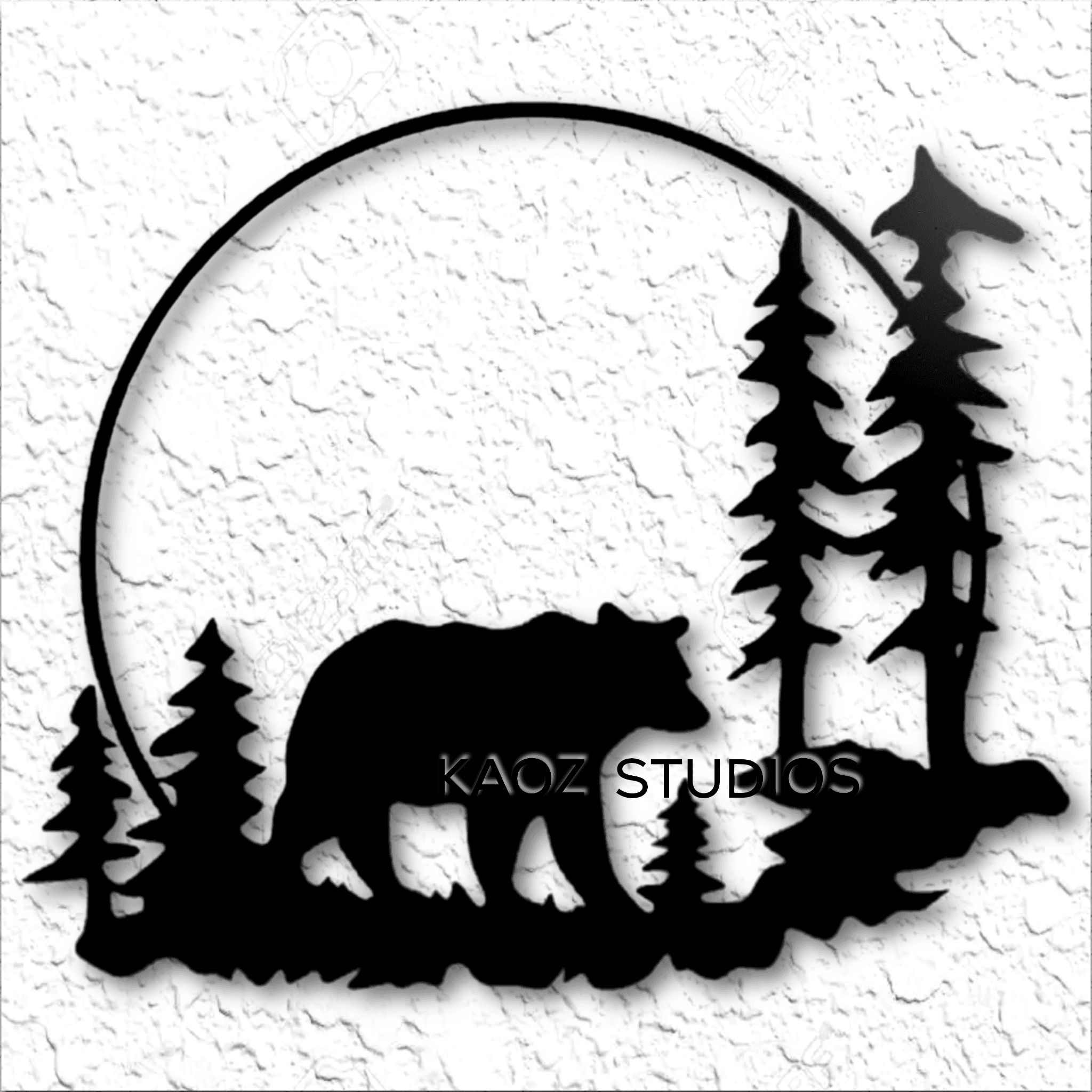 Bear in the Forest Wildlife nature scenery wall art 3d model